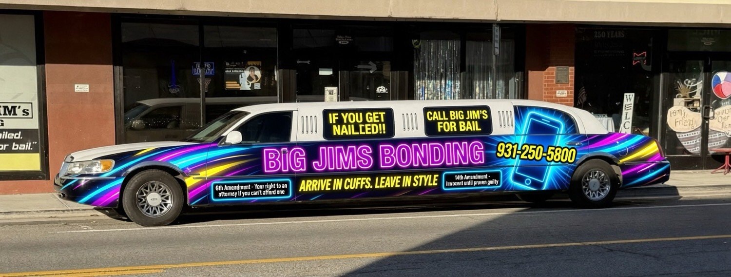 Big Jim’s Bonding wrapped limousine